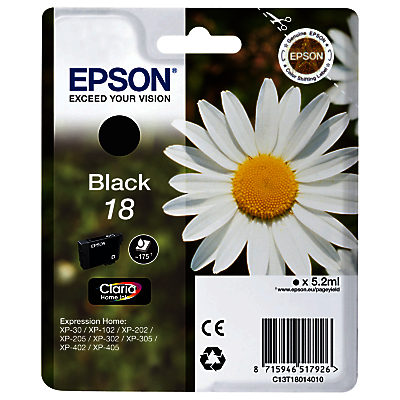 Epson Daisy 18 Black Ink Cartridge, Black